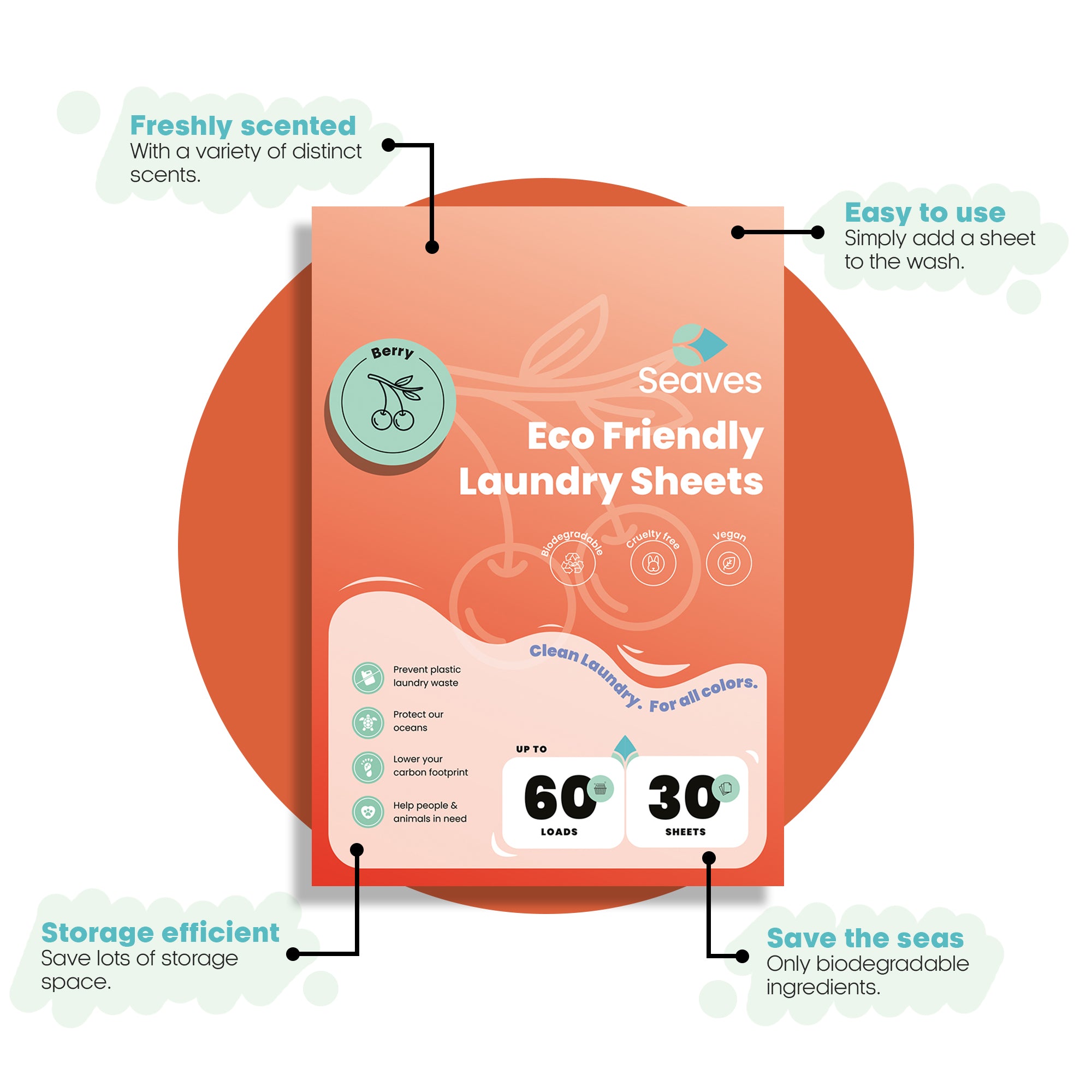 Seaves Washing Strips - Berry