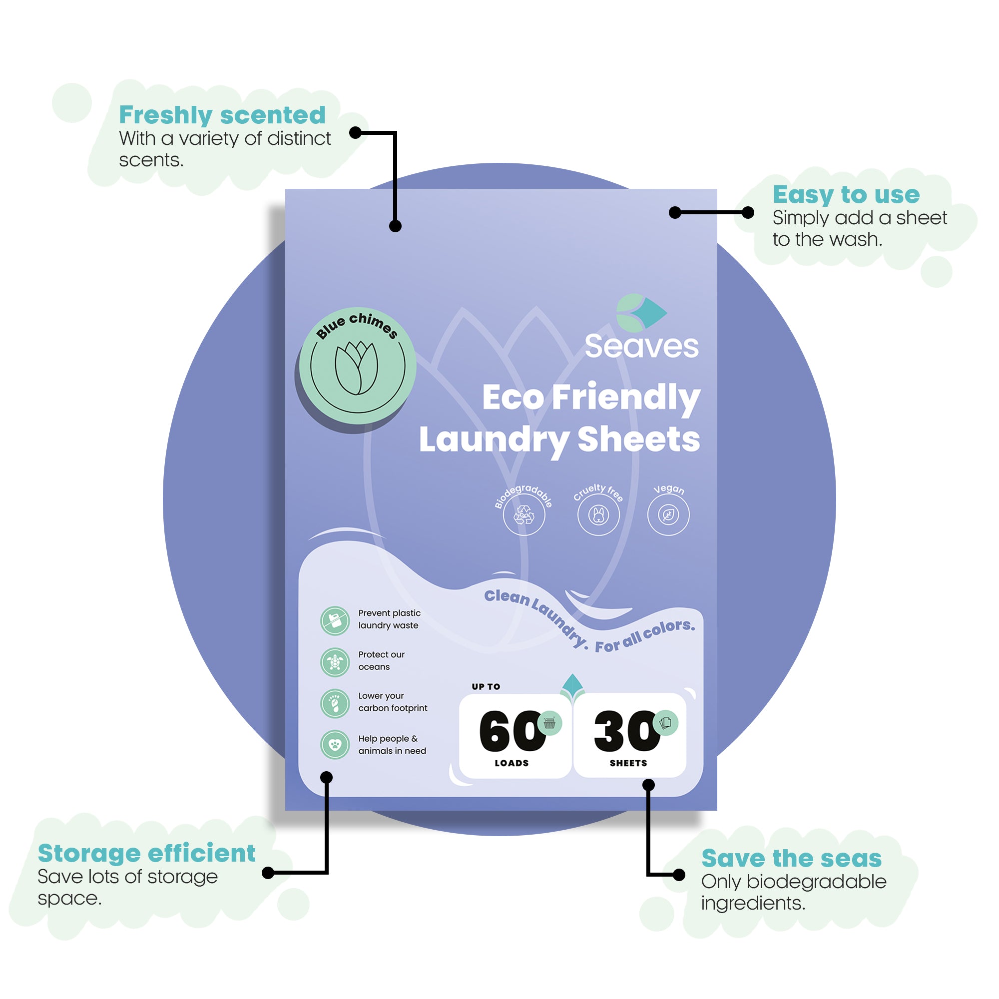 Seaves Washing Strips – Blue Chimes