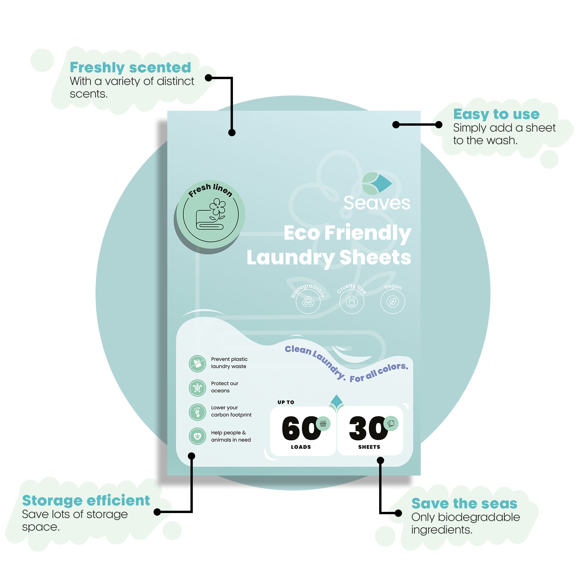 Seaves Washing Strips - Fresh Linen